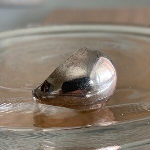 New vintage sterling 925 silver hammered dome ring alpha